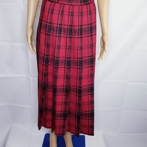 Pendleton Red & Black Plaid &Paisley Skirt Sz 6